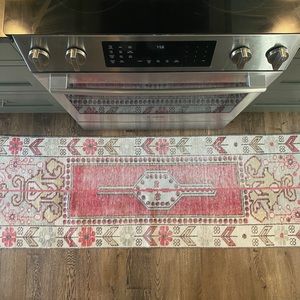 Vintage Turkish Oushak Wool Runner Rug 2x6